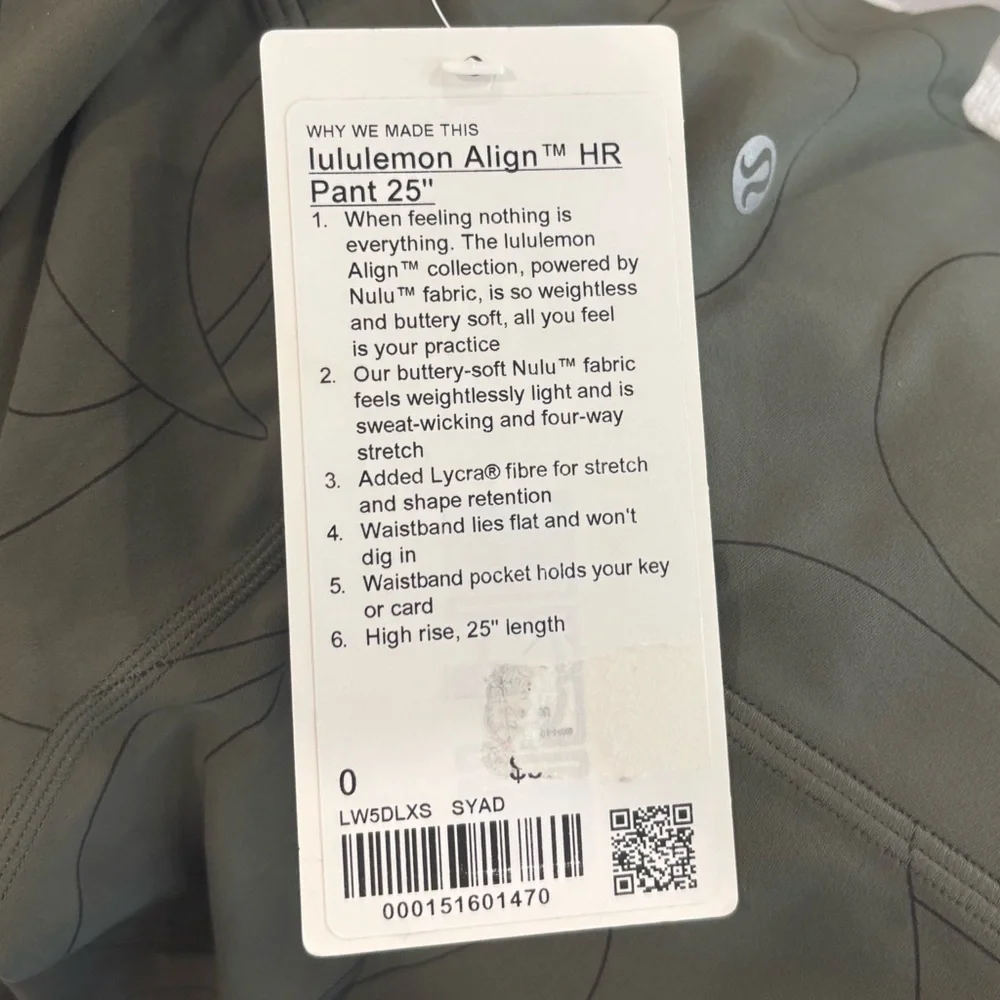 NWT Lululemon Align HR Pant Leggings 25